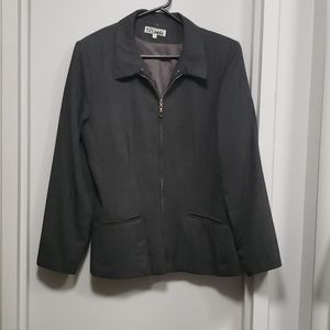 NY sake gray zipper down Jacket 5.....